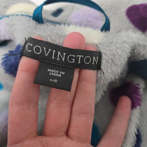 Covington Womens Polka Dot Longlined Bathrobe Size L Fluffy Comfy Soft Lounge - Picture 4 of 7